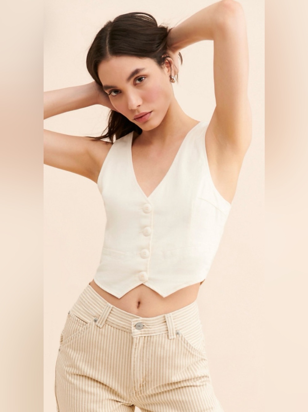 ROLLA’S Dallas linen vest in white